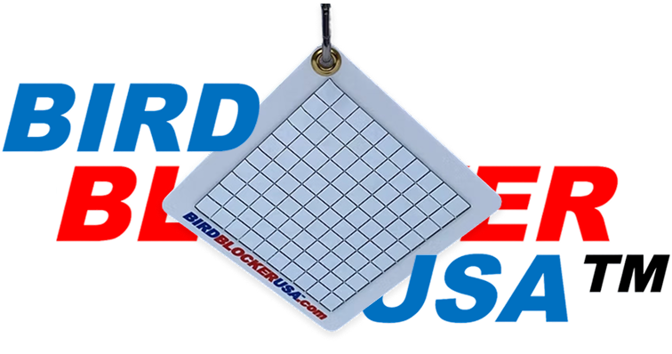 Bird blocker USA product with grid pattern on a white background