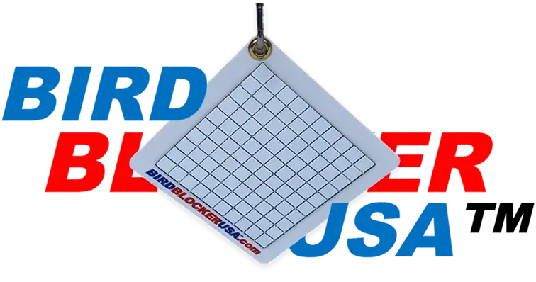 Bird blocker USA product with grid pattern on a white background